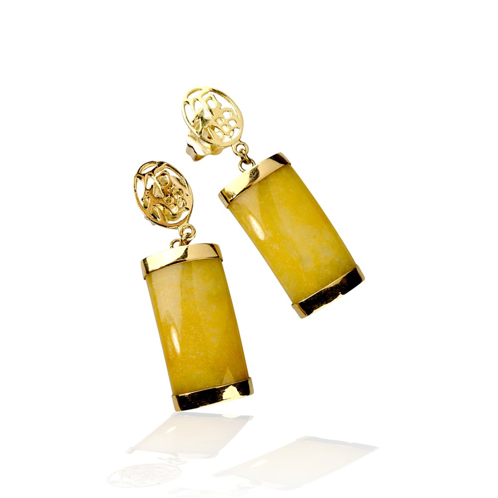 Yellow Jade Earrings 10