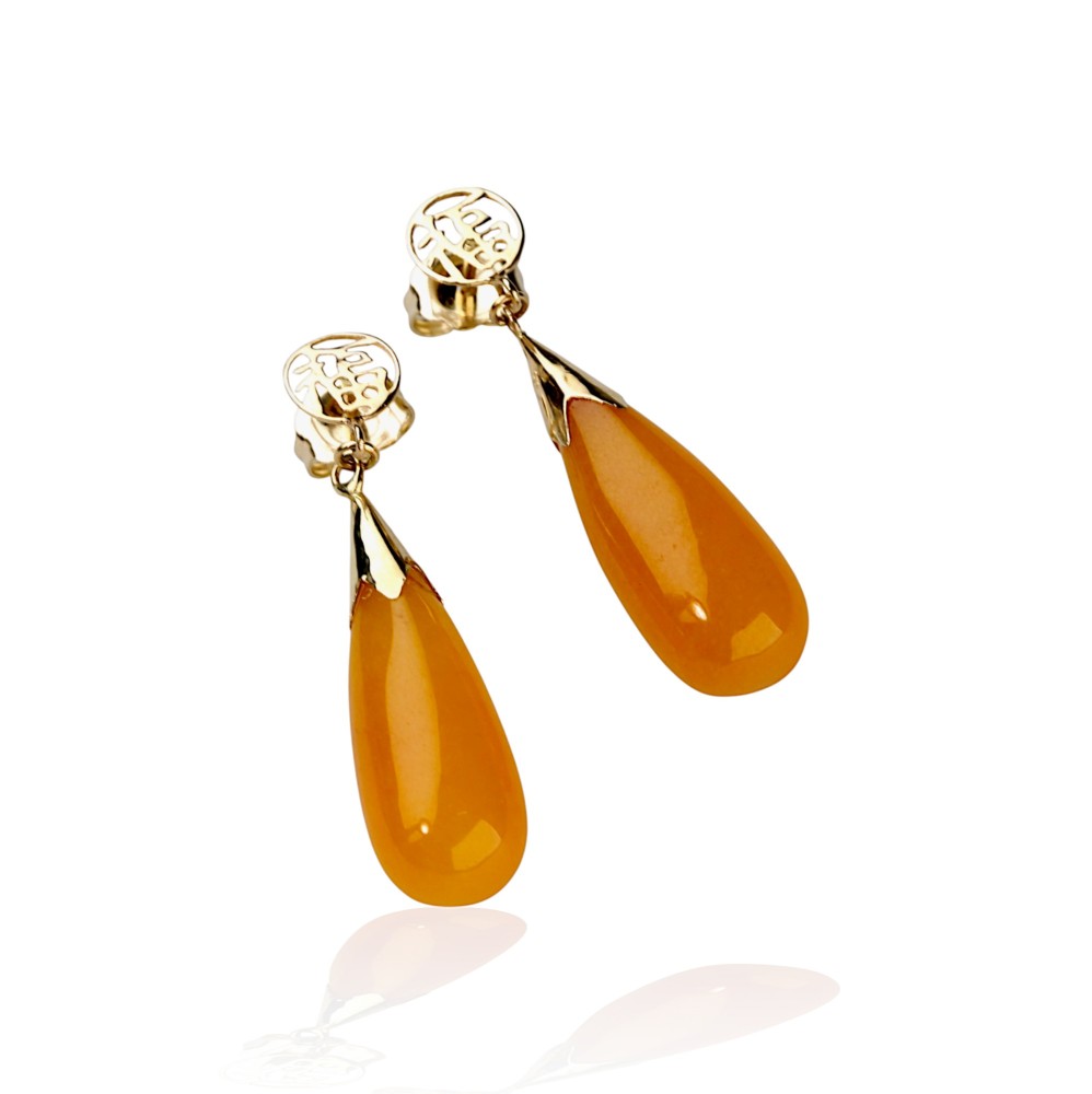 Yellow Jade Earrings 12