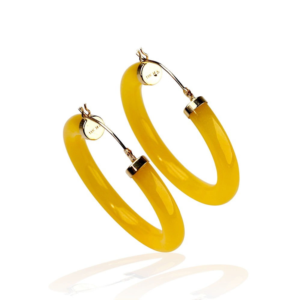 Yellow Jade Earrings 17