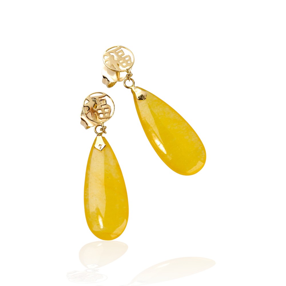 Yellow Jade Earrings 18