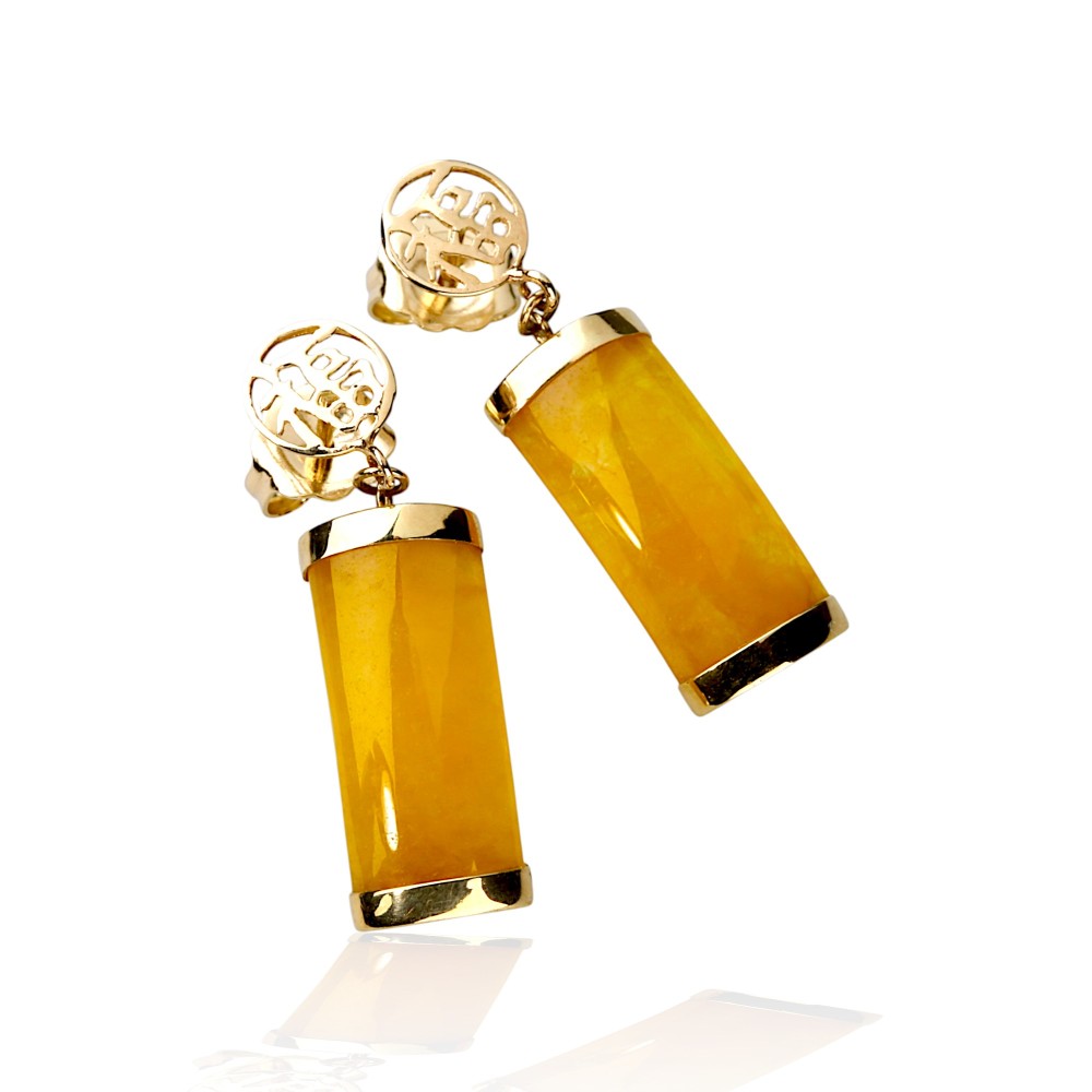 Yellow Jade Earrings 26