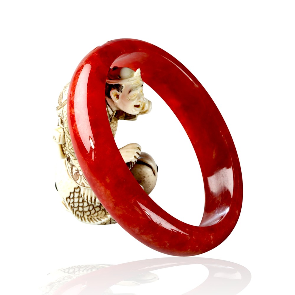 Red Jade Bangle 4-5