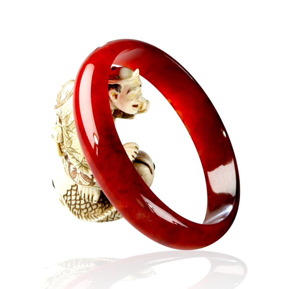 Red Jade Bangle 4-7