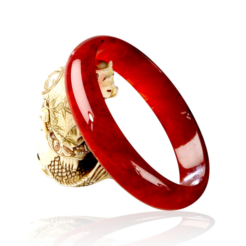 Red Jade Bangle 5-10