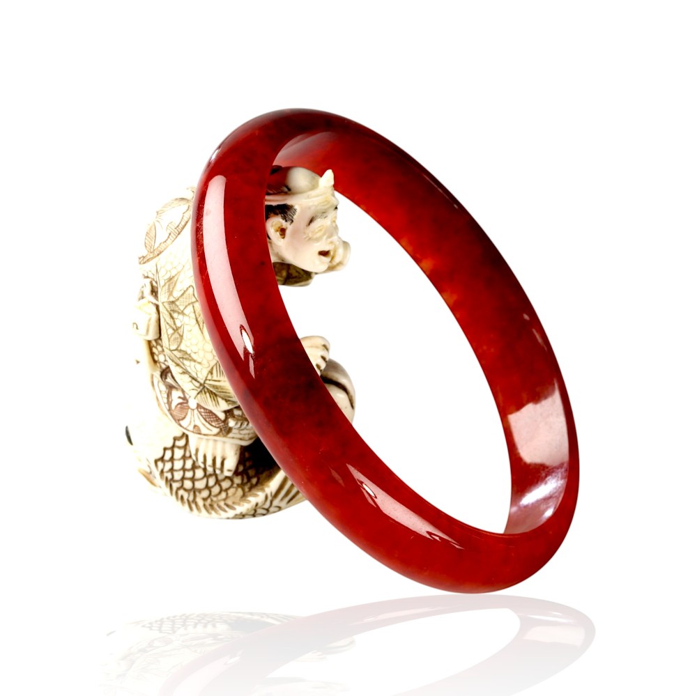 Red Jade Bangle 5-6