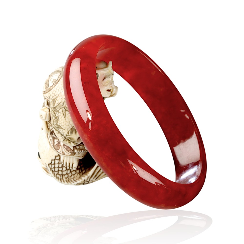 Red Jade Bangle 5-8
