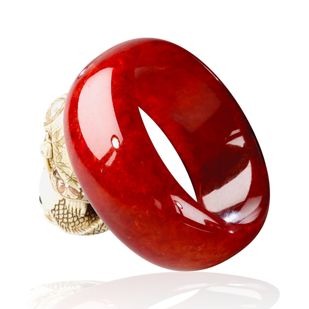 Red Jade Bangle 7-7