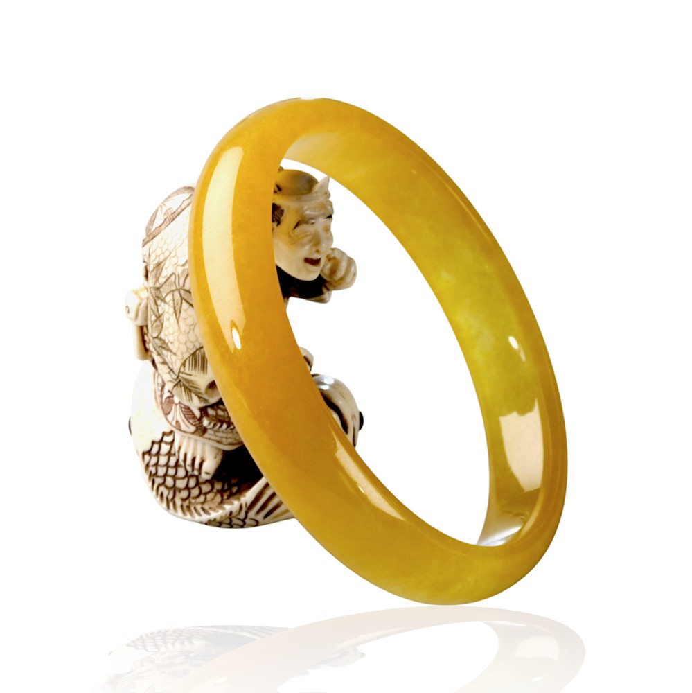 Yellow Jade Bangle 13