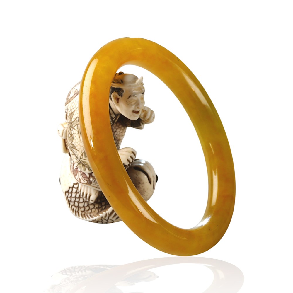 Yellow Jade Bangle 03