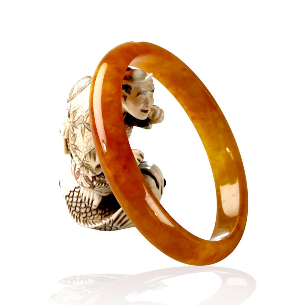 Yellow Jade Bangle 05