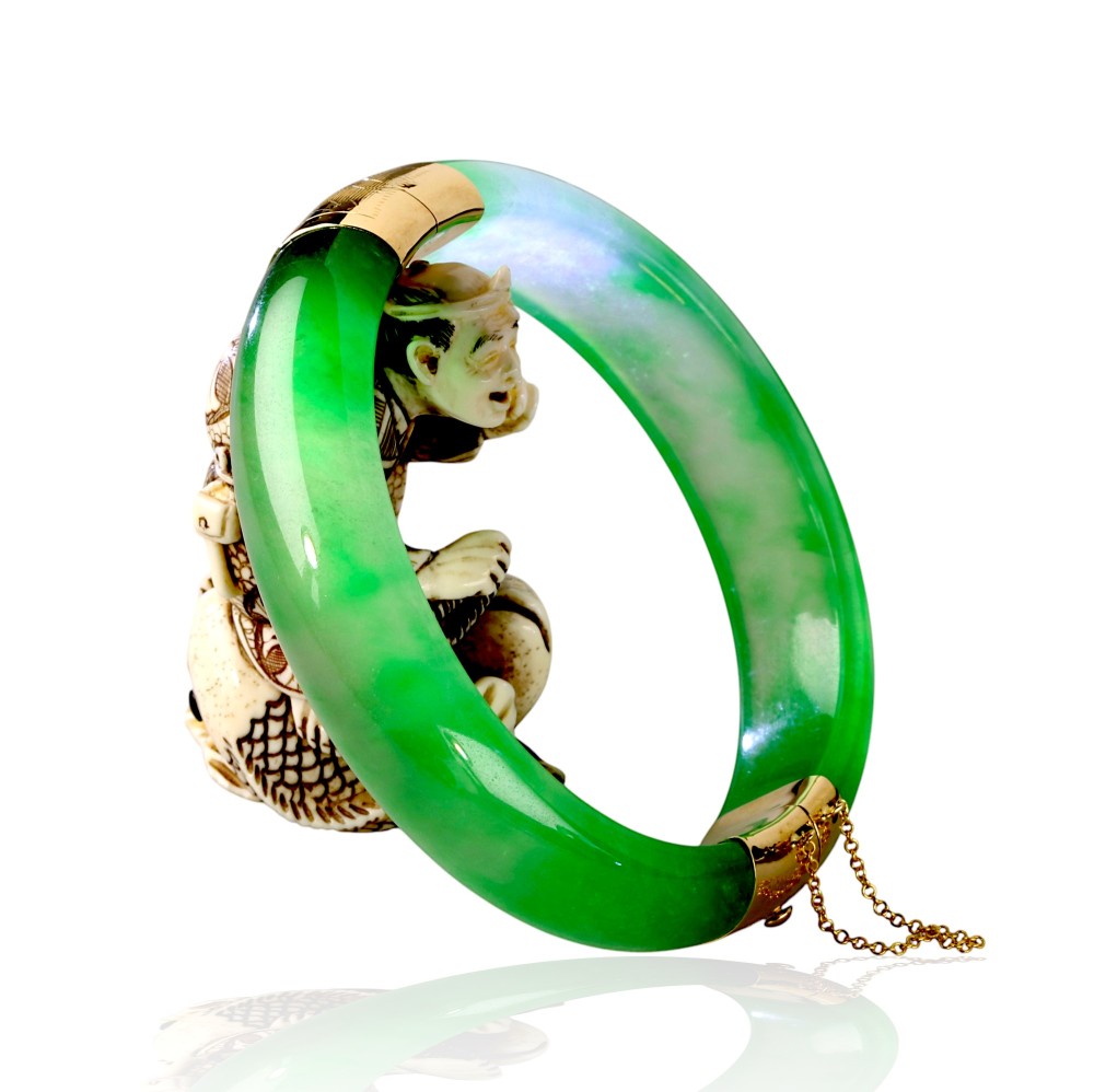 Gold Imperial Jade Bangle 10