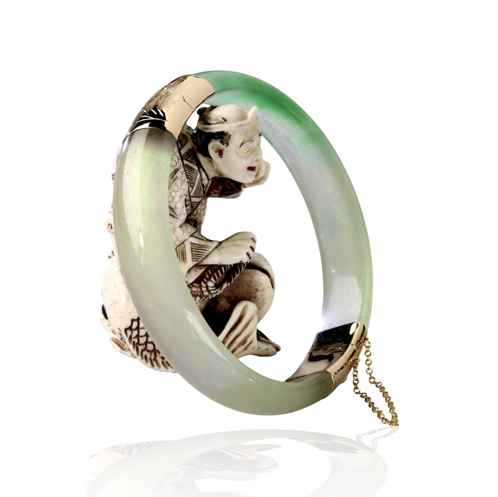 Gold Imperial Jade Bangle 02