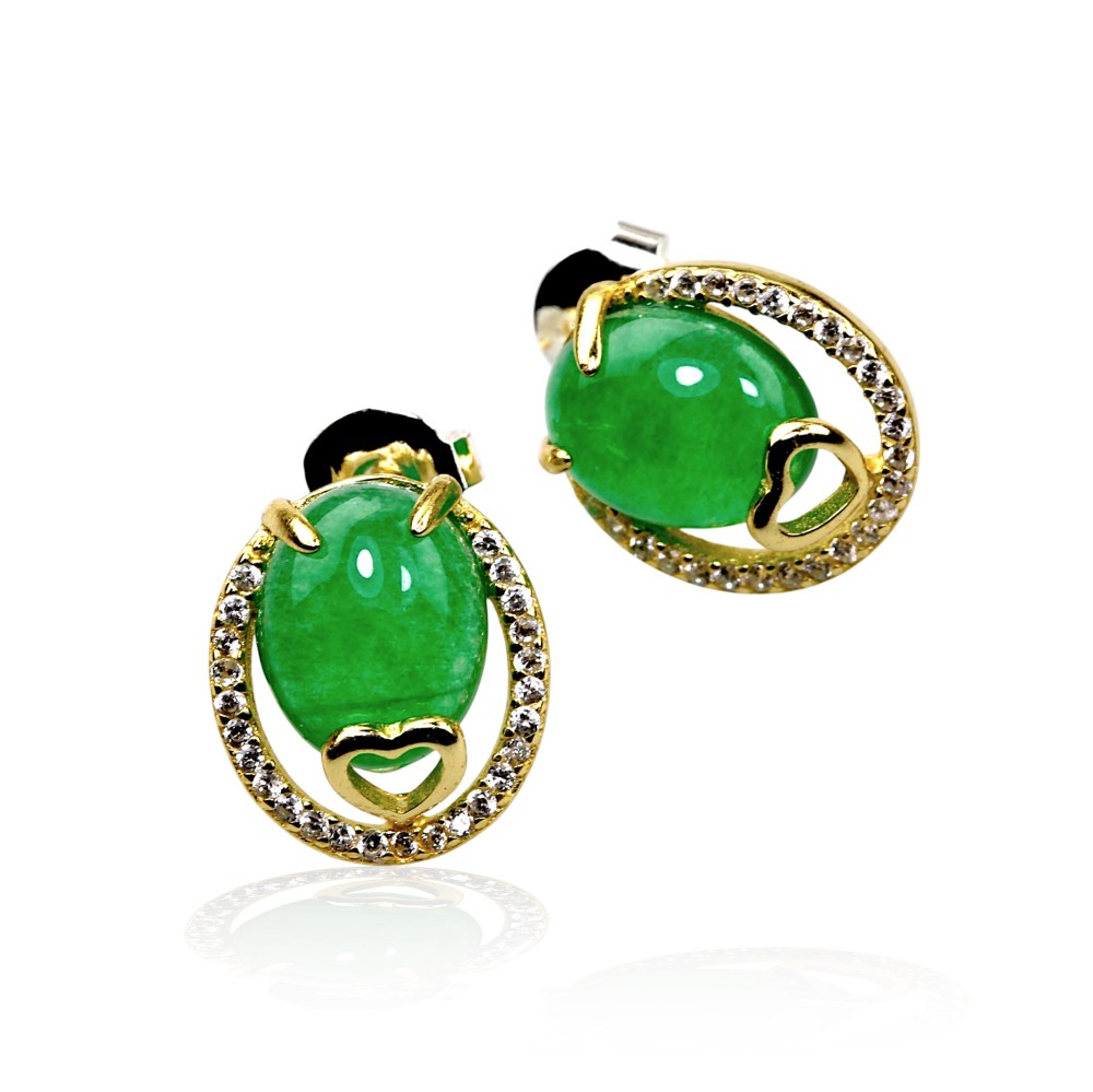 Silver Jade Earring