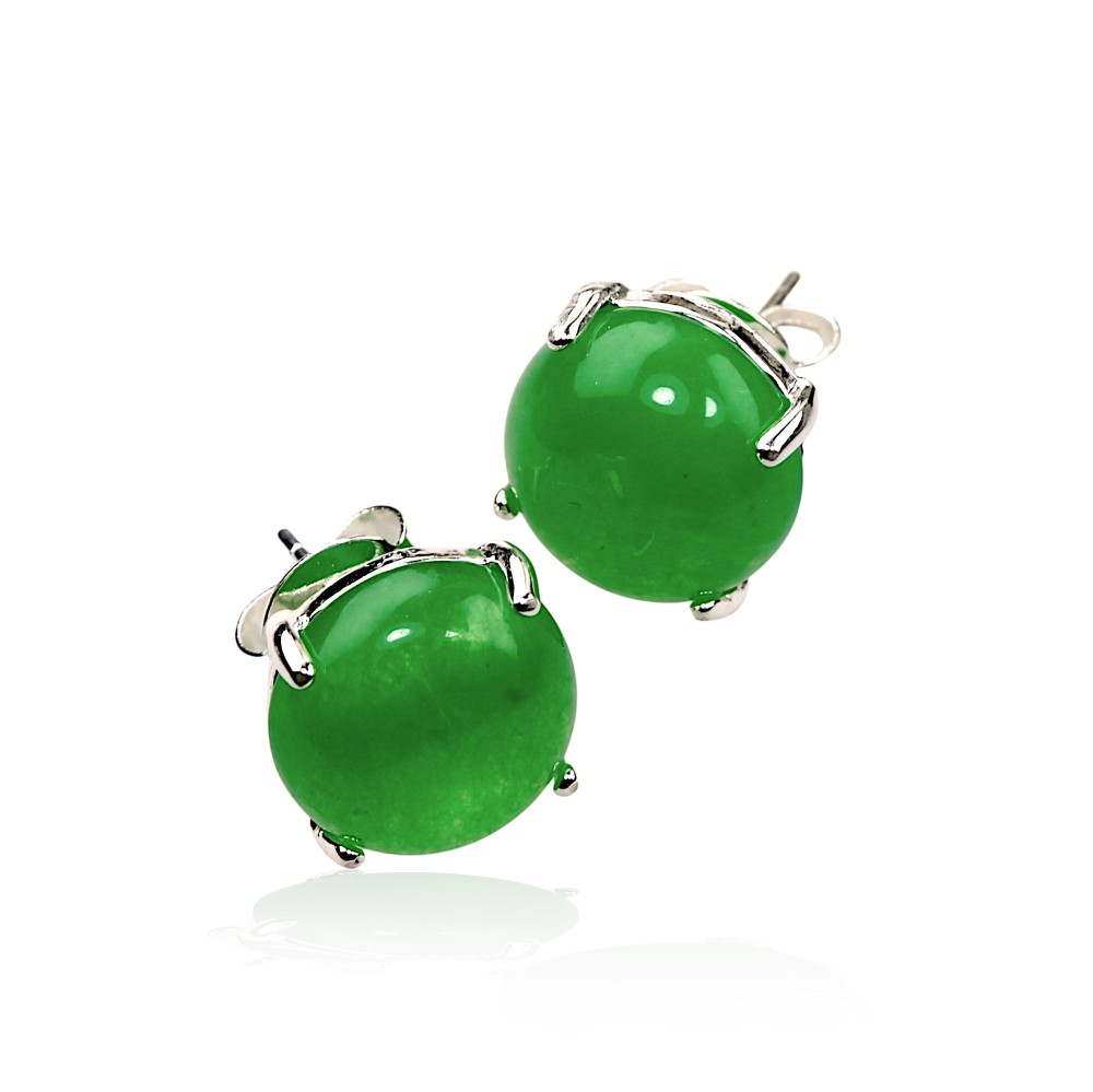 Silver Jade Earring