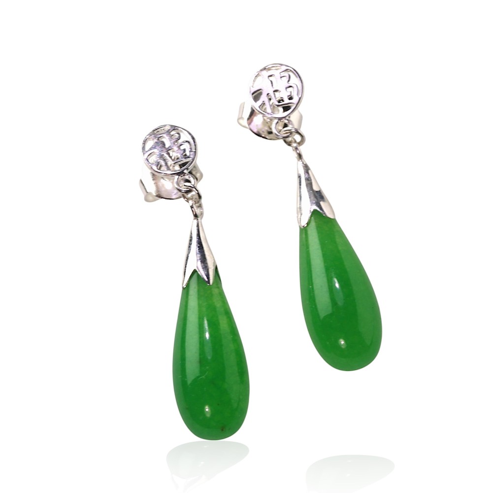 Silver Jade Earring