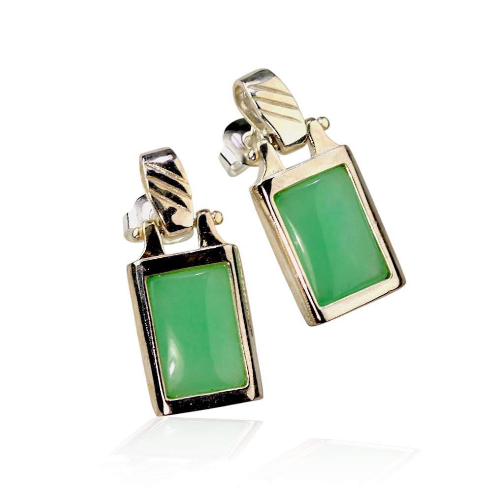 Silver Jade Earring