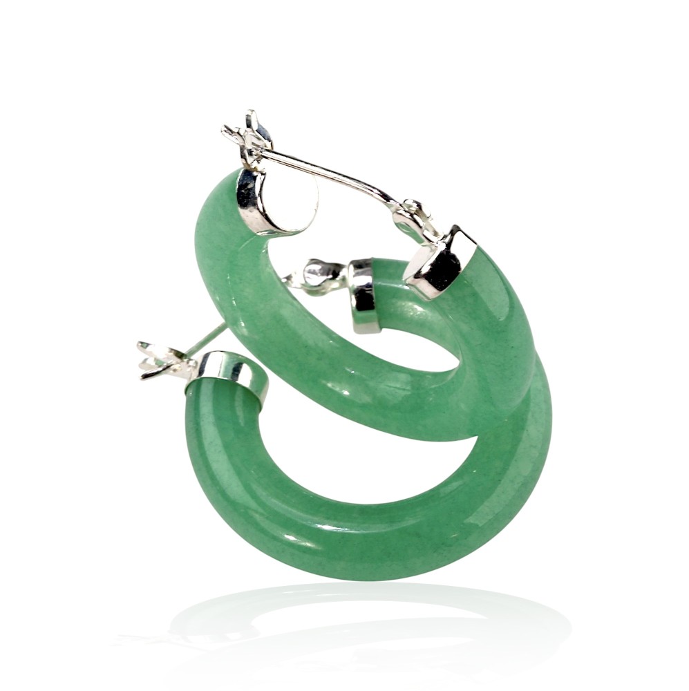 Silver Jade Earring