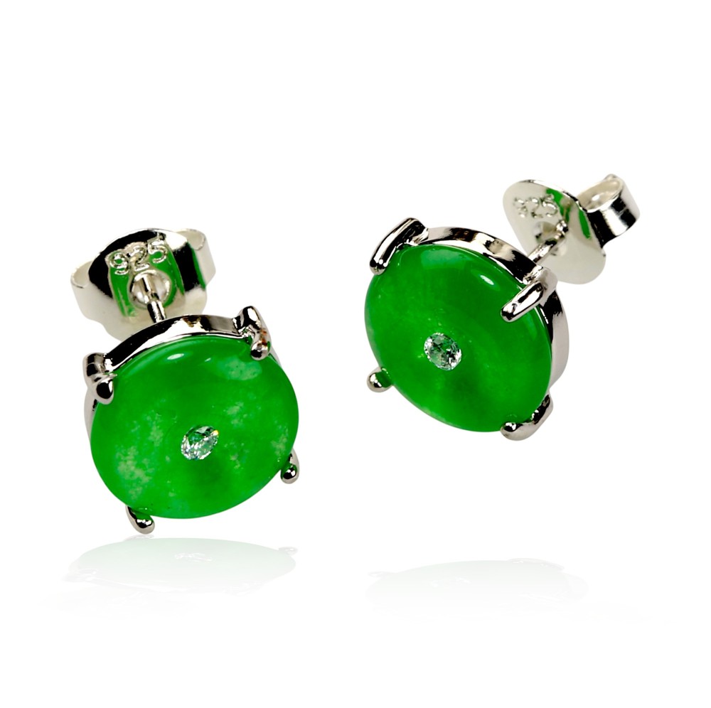 Silver Jade Earring
