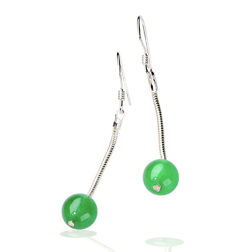 Silver Jade Earring
