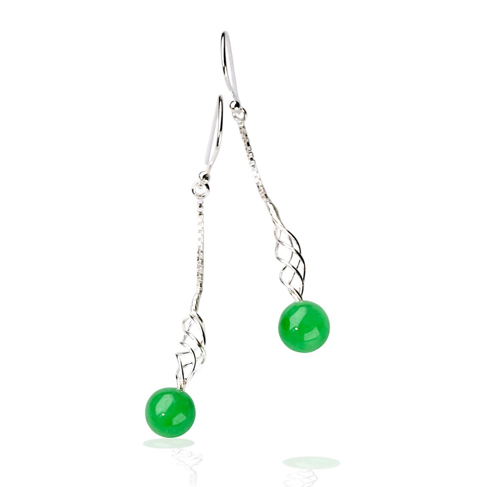Silver Jade Earring