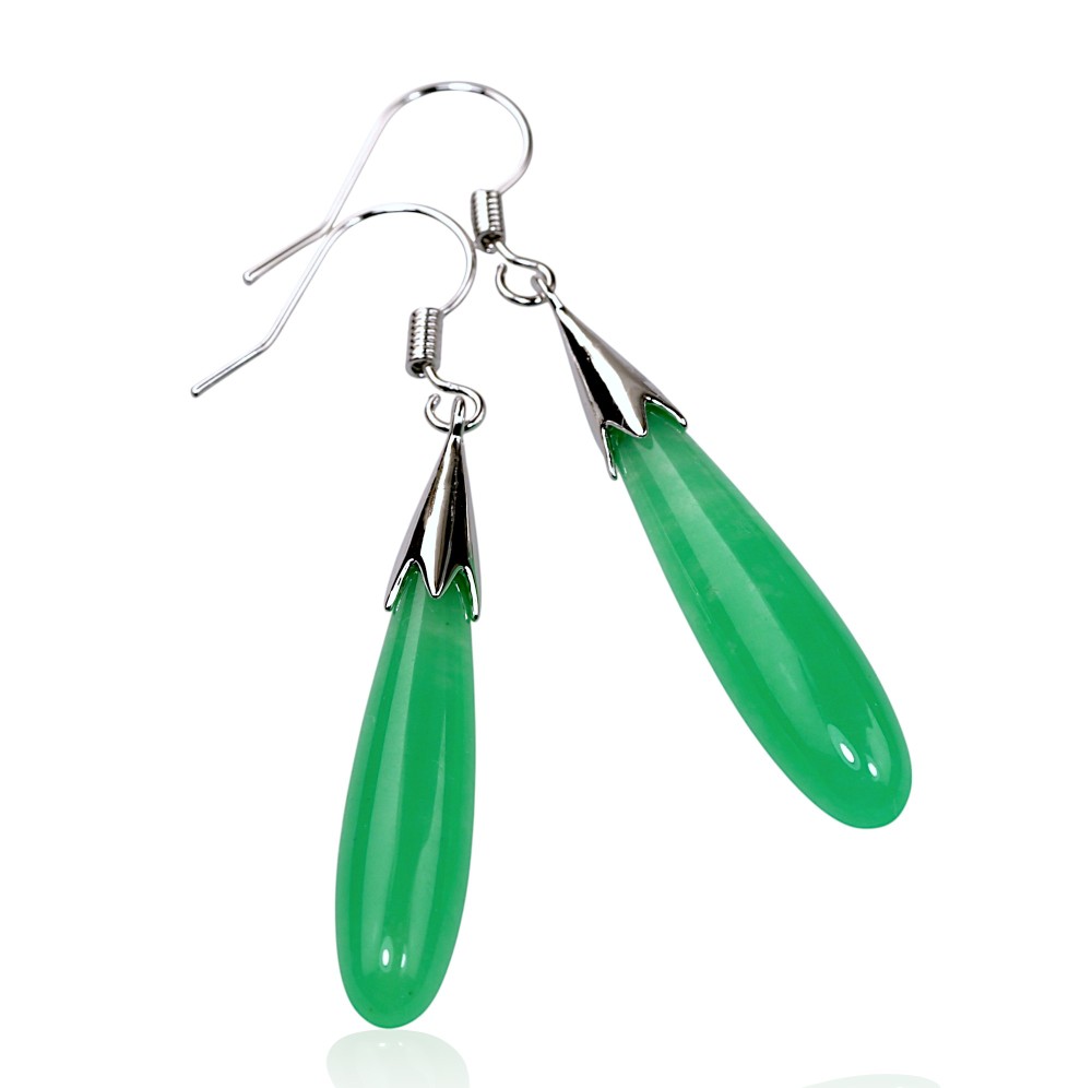 Silver Jade Earring