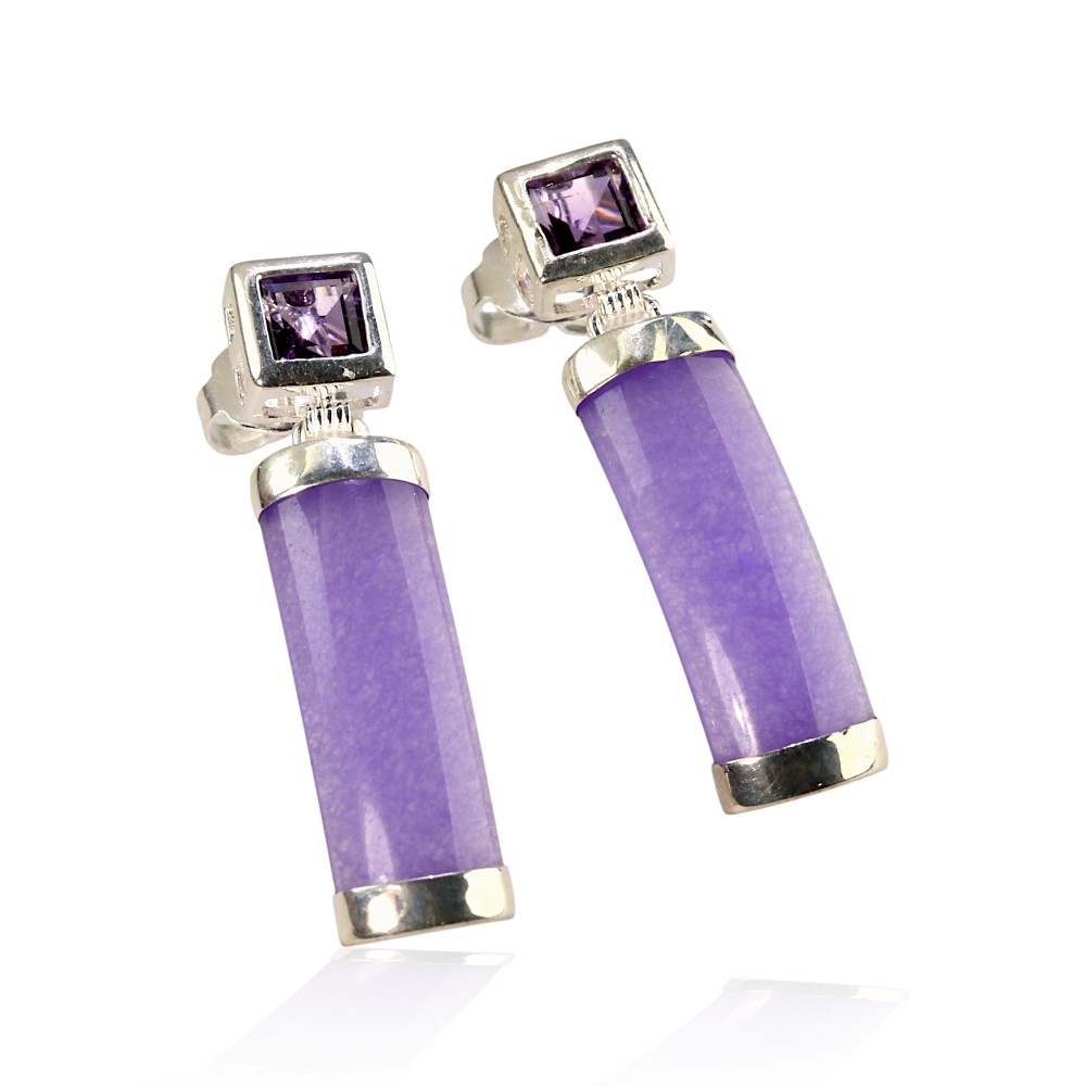 Silver Jade Earring