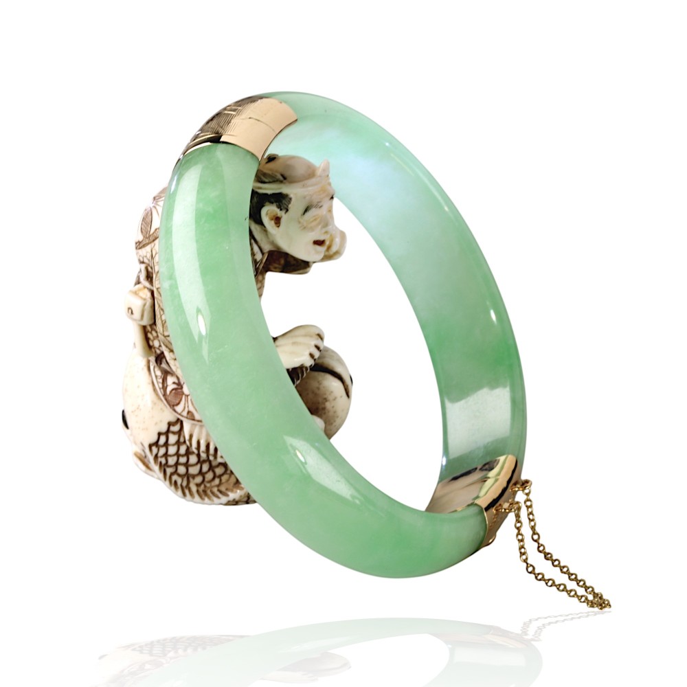 Gold Jade Bangle