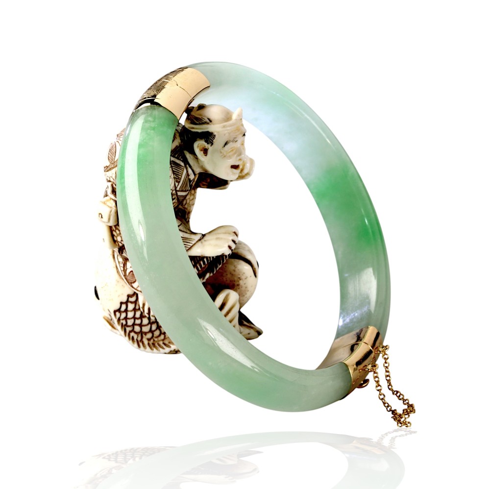 Gold Jade Bangle