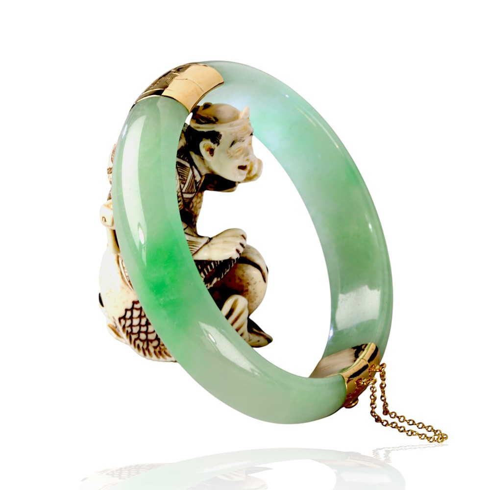 Gold Jade Bangle