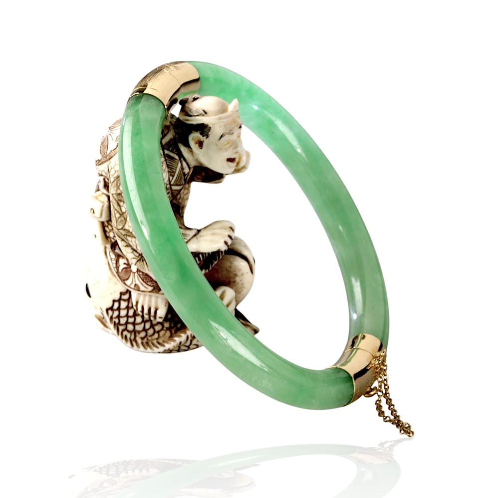 Gold Jade Bangle