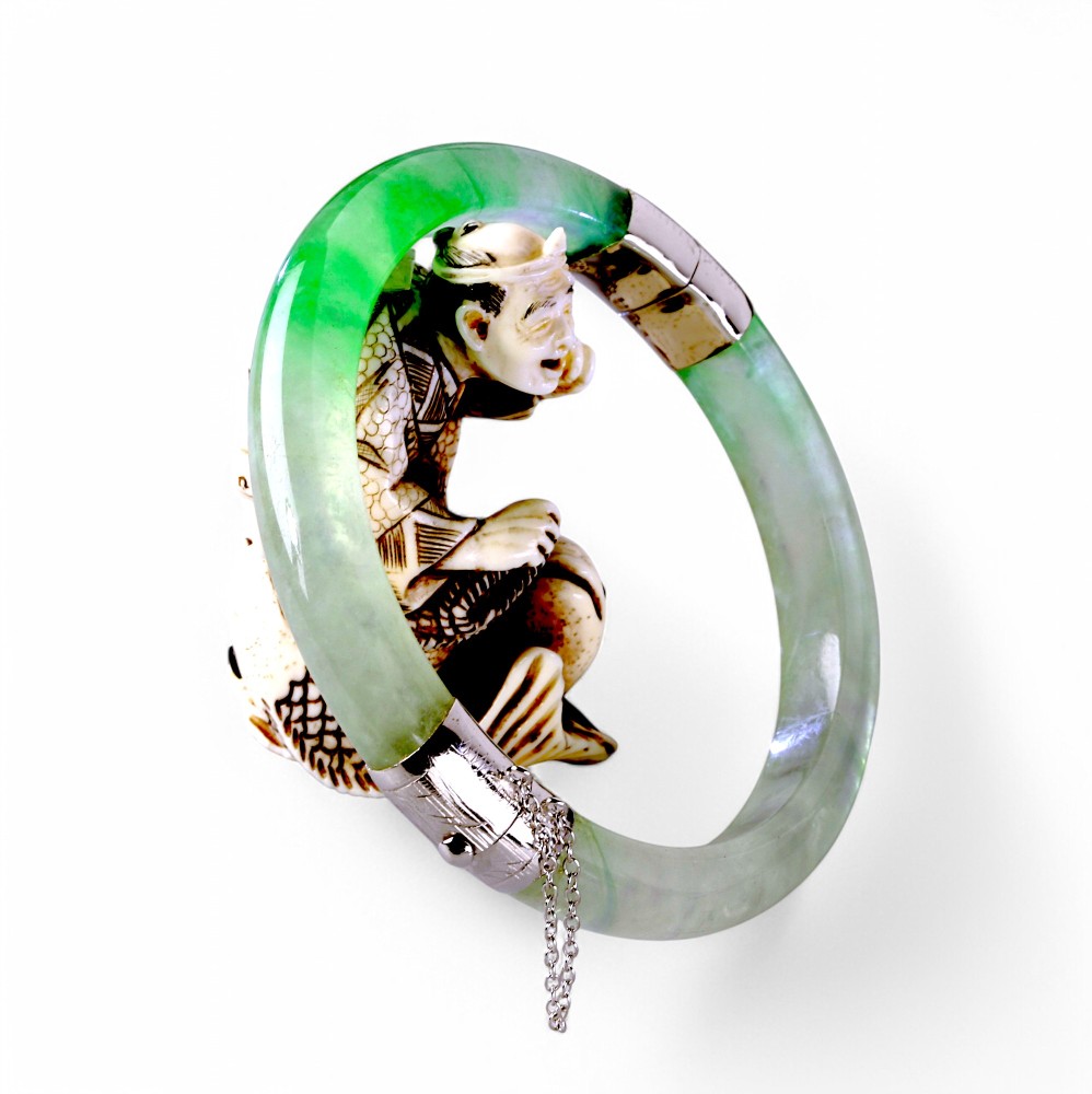 Silver Jade Bangle