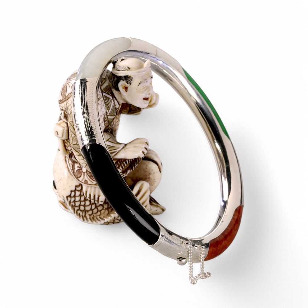Silver Jade Bangle