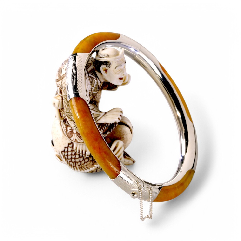 Silver Jade Bangle