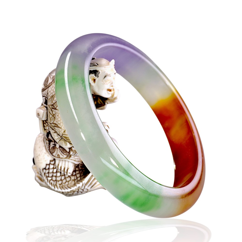 Multi-Color Jade Bangle