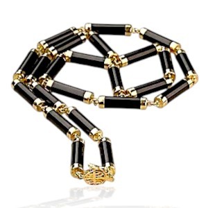 14K Gold Jade Necklace