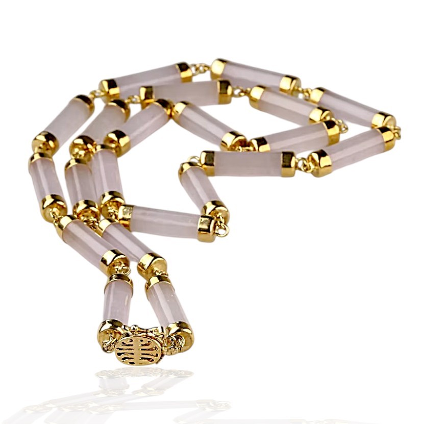 14K Gold Jade Necklace