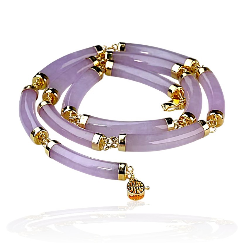 14K Gold Jade Necklace