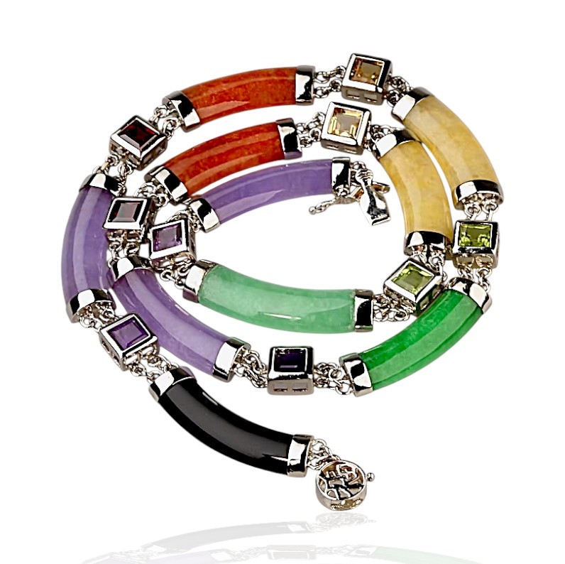 14K Gold Jade Necklace