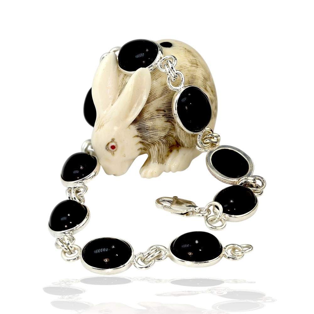 Sterling Silver Jade Bracelet