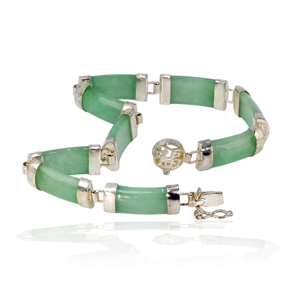 Sterling Silver Jade Bracelet