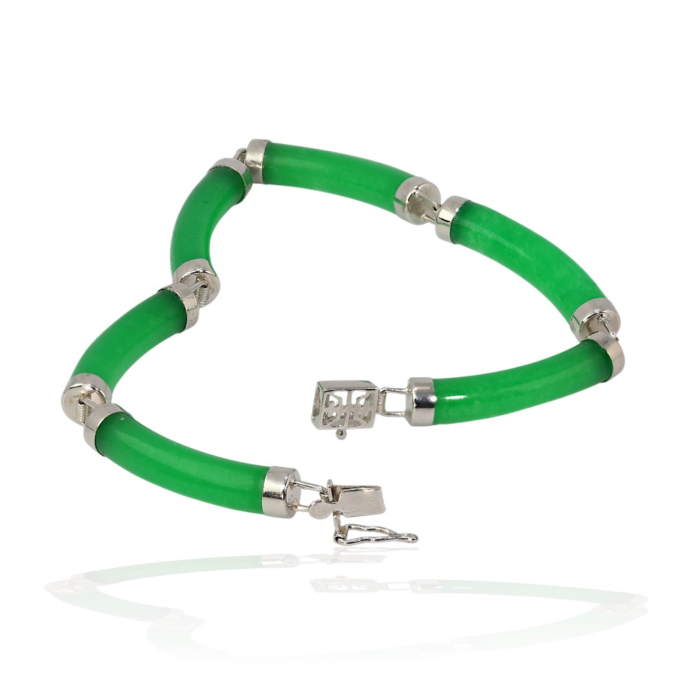 Sterling Silver Jade Bracelet