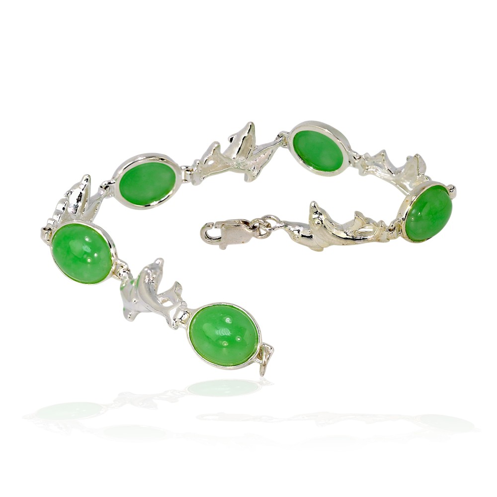 Sterling Silver Jade Bracelet