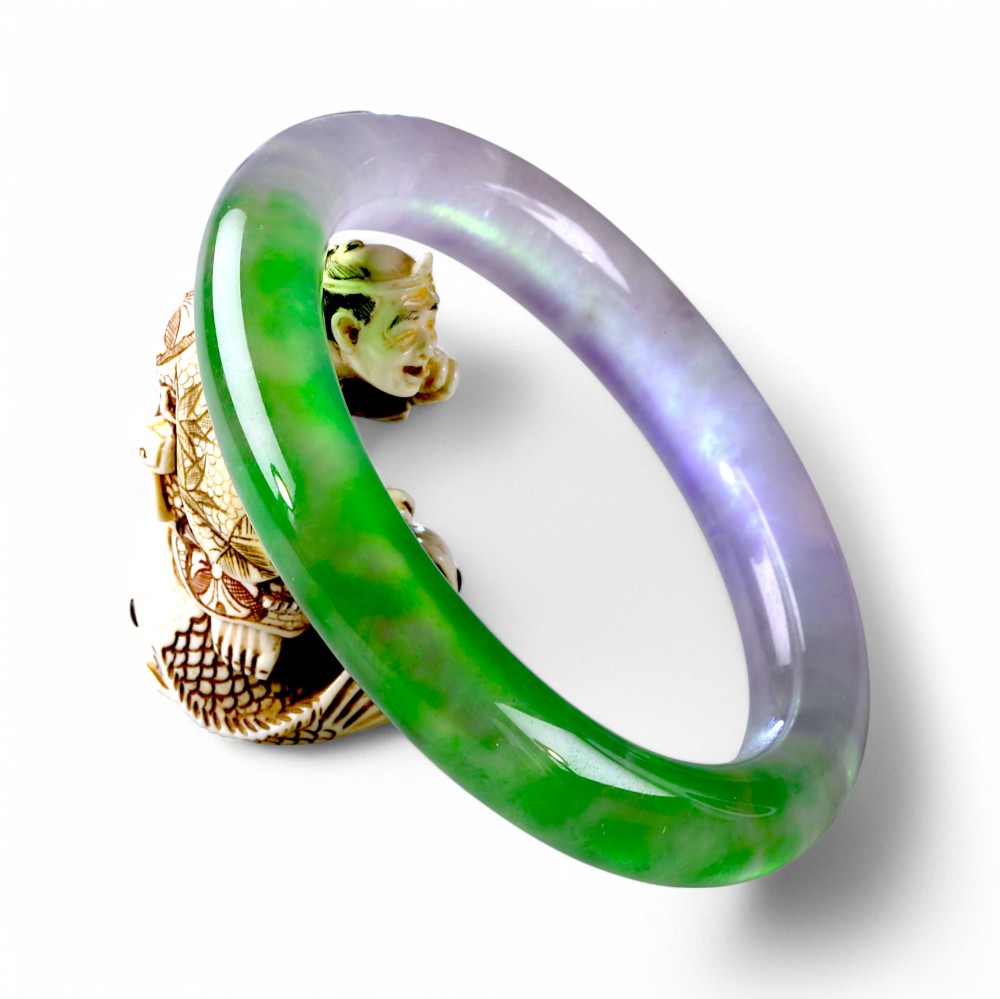 Solid Multi-Color Imperial Jade Bangle
