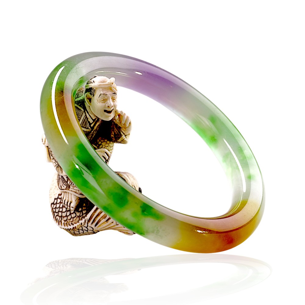 Solid Multi-Color Imperial Jade Bangle