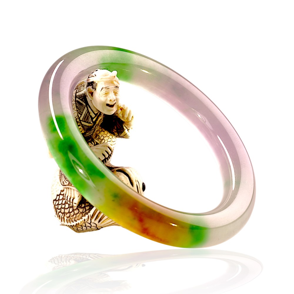 Solid Multi-Color Imperial Jade Bangle