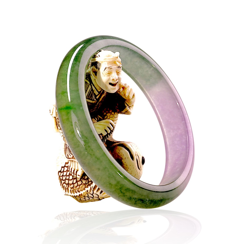Solid Multi-Color Imperial Jade Bangle