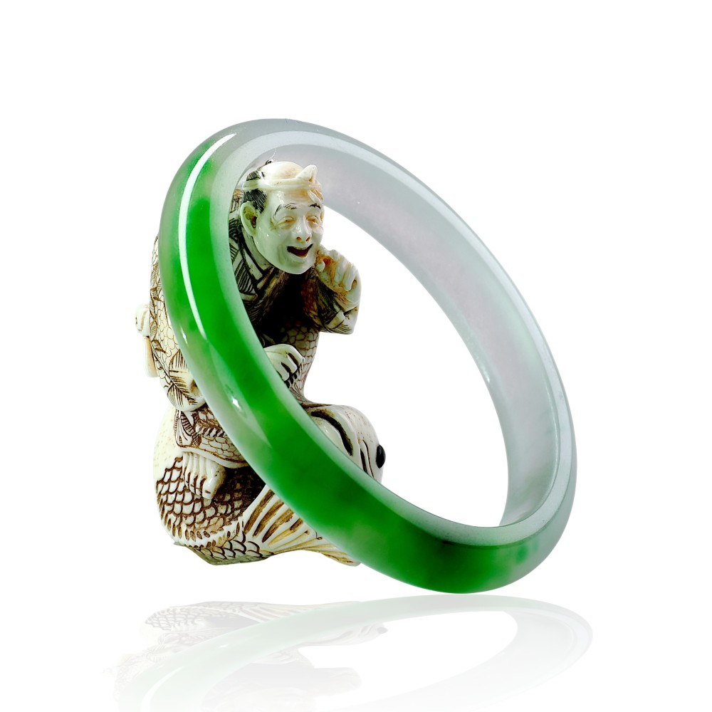 Solid Green Jade Bangle $400 - $500