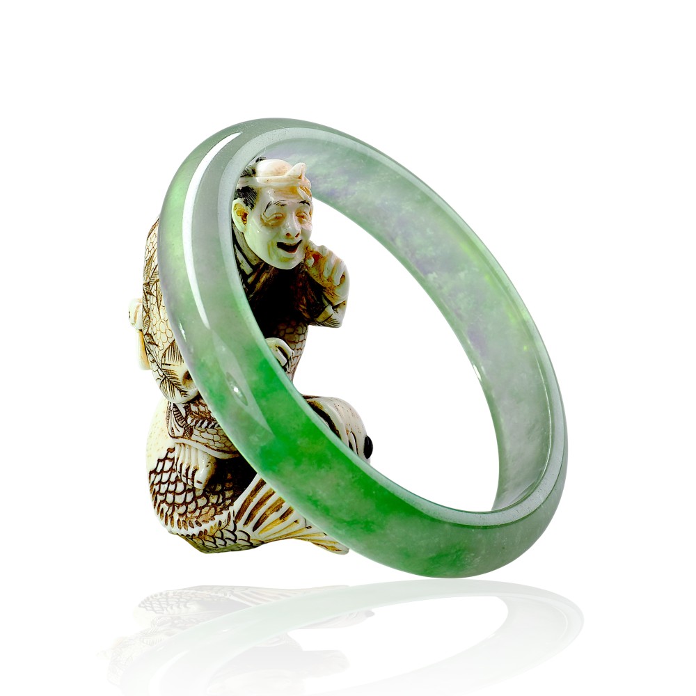 Solid Green Jade Bangle $400 - $500