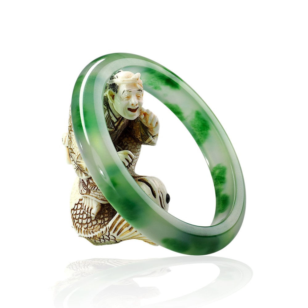 Solid Green Jade Bangle $400 - $500