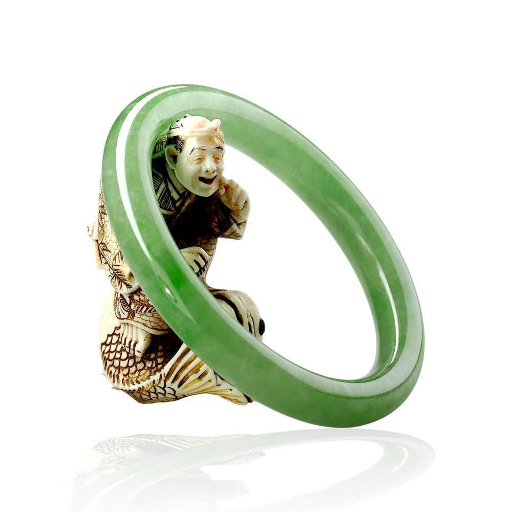 Solid Green Jade Bangle $200 - $300